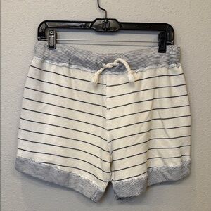 NWT T.La Anthropologie Striped Cream & Navy Women’s Terry Knit Shorts - Small
